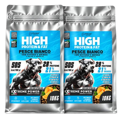 Due sacchi ExtremePower Adult Pesce Bianco da 10 kg, formato da 20 kg